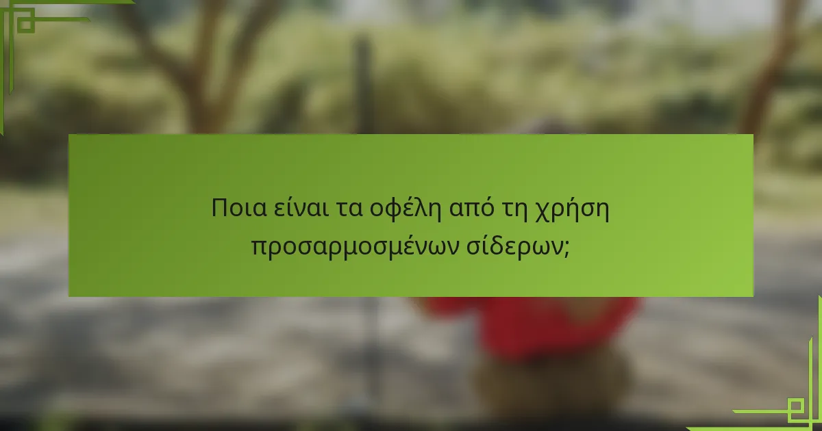 Ποια είναι τα οφέλη από τη χρήση προσαρμοσμένων σίδερων;