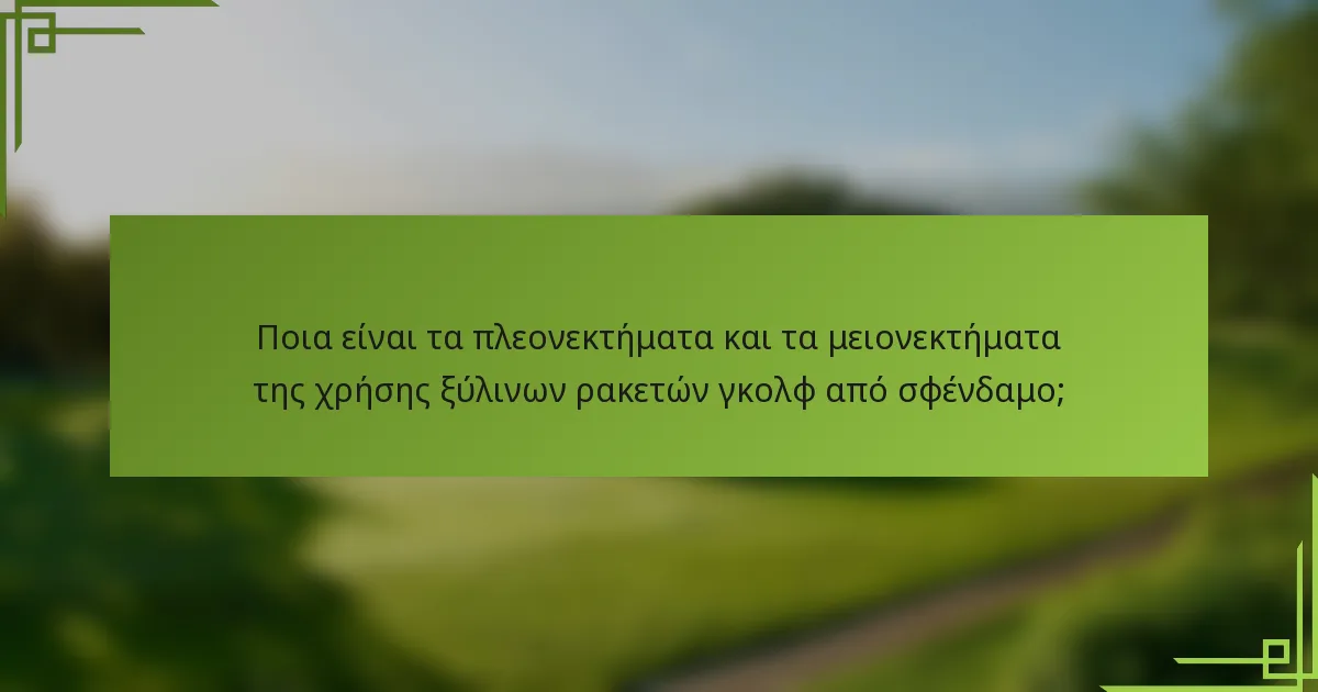 Ποια είναι τα πλεονεκτήματα και τα μειονεκτήματα της χρήσης ξύλινων ρακετών γκολφ από σφένδαμο;