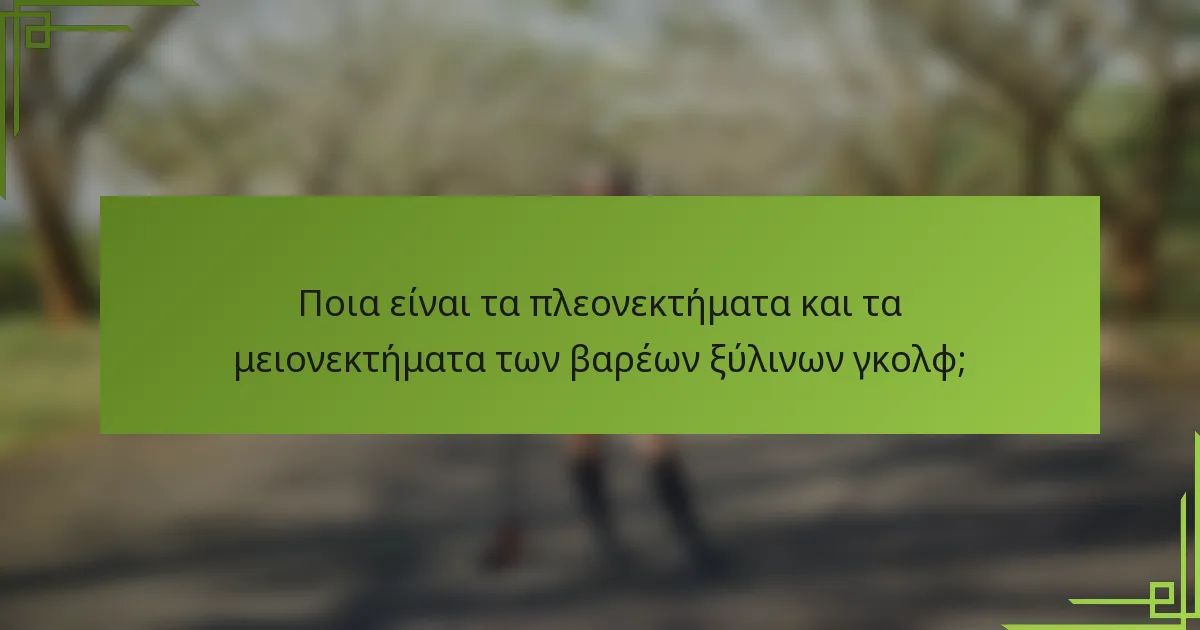 Ποια είναι τα πλεονεκτήματα και τα μειονεκτήματα των βαρέων ξύλινων γκολφ;
