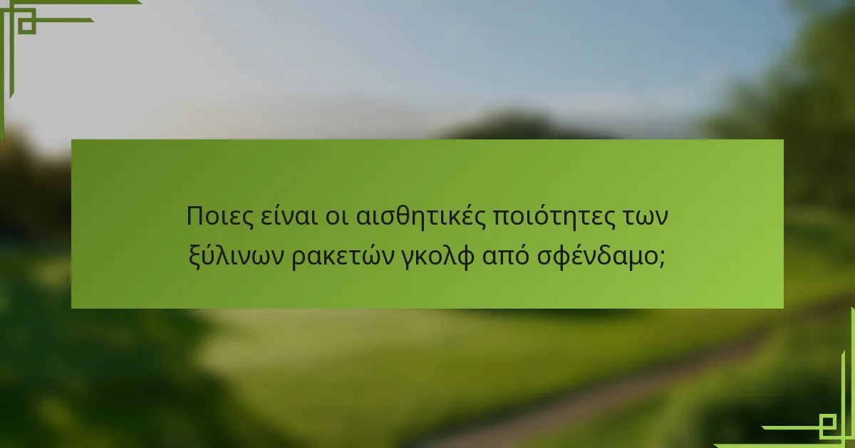 Ποιες είναι οι αισθητικές ποιότητες των ξύλινων ρακετών γκολφ από σφένδαμο;