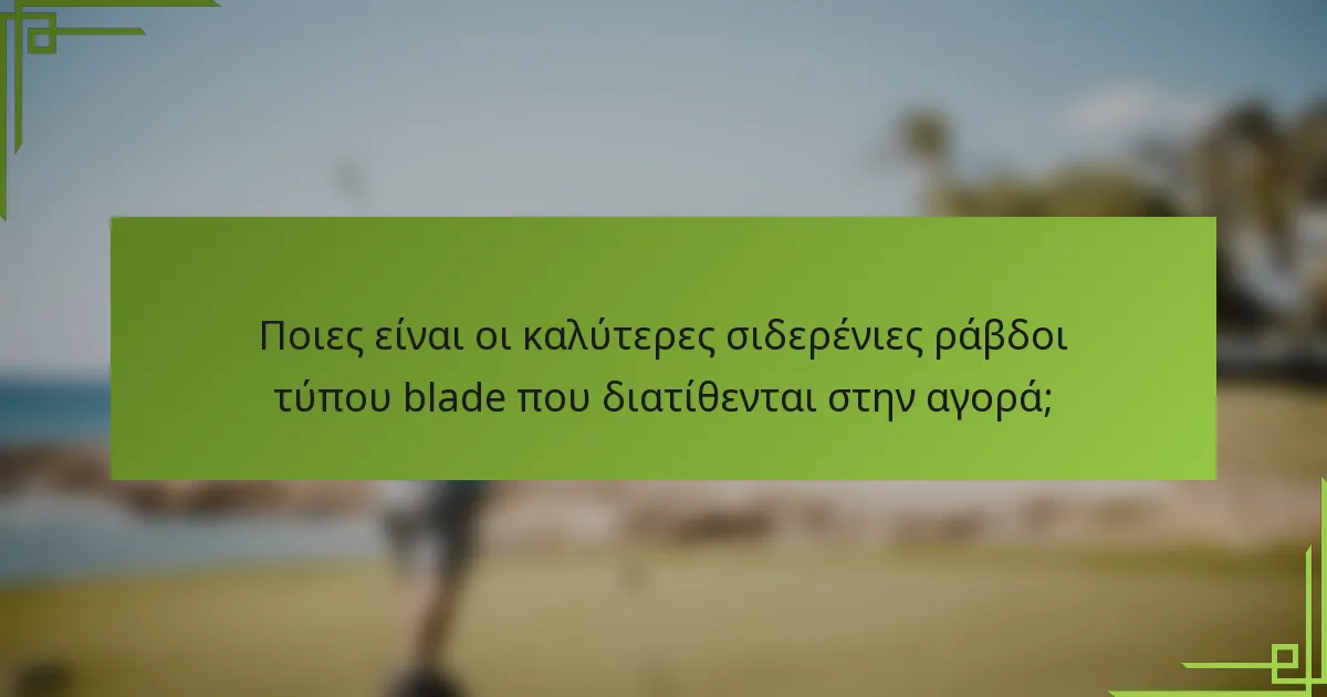 Ποιες είναι οι καλύτερες σιδερένιες ράβδοι τύπου blade που διατίθενται στην αγορά;
