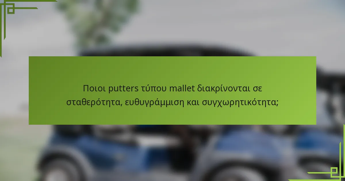 Ποιοι putters τύπου mallet διακρίνονται σε σταθερότητα, ευθυγράμμιση και συγχωρητικότητα;
