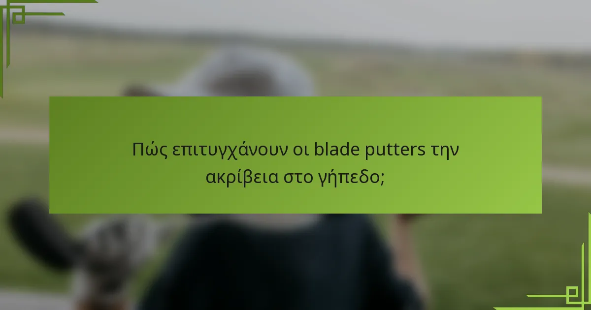 Πώς επιτυγχάνουν οι blade putters την ακρίβεια στο γήπεδο;