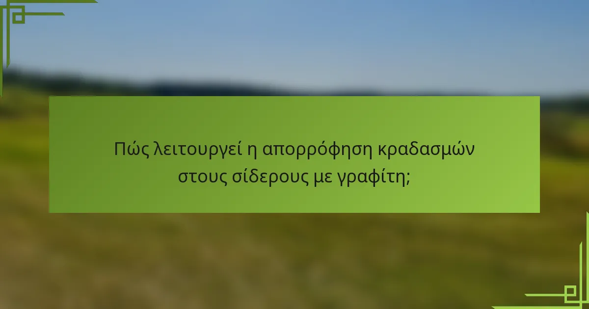 Πώς λειτουργεί η απορρόφηση κραδασμών στους σίδερους με γραφίτη;