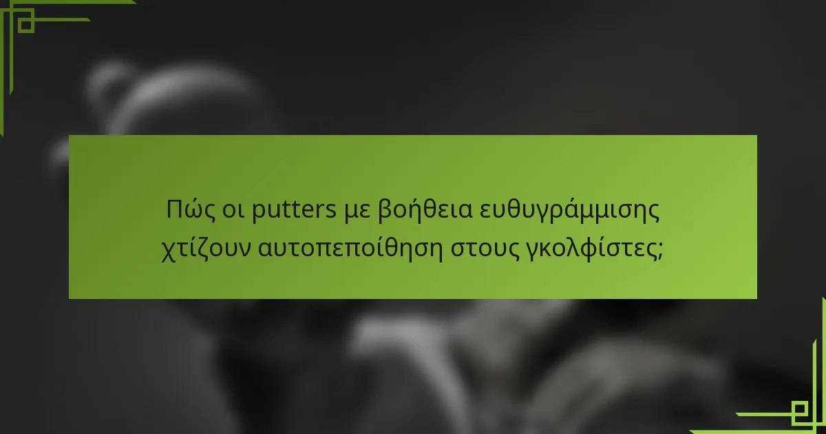 Πώς οι putters με βοήθεια ευθυγράμμισης χτίζουν αυτοπεποίθηση στους γκολφίστες;