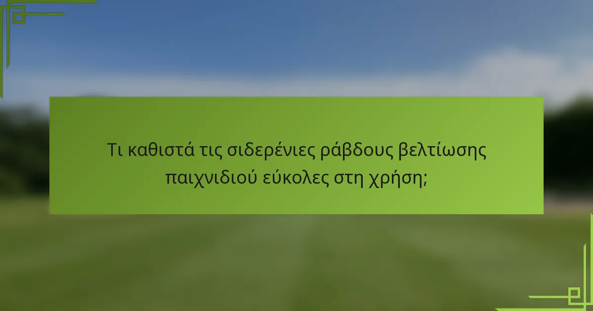 Τι καθιστά τις σιδερένιες ράβδους βελτίωσης παιχνιδιού εύκολες στη χρήση;